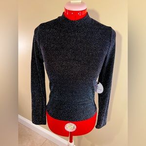 Black long sleeve glitter top